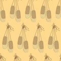 Seamless pattern with bast shoes