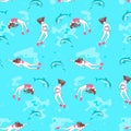 Seamless pattern with bathers
