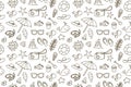 Seamless pattern with beach items Royalty Free Stock Photo