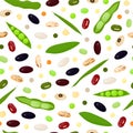 Seamless pattern with beans. Royalty Free Stock Photo