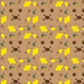 Seamless pattern with bears, bees and honey Royalty Free Stock Photo