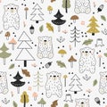 Seamless pattern with bears Royalty Free Stock Photo