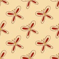 Seamless pattern with beautiful abstract red butterflies. Vector Royalty Free Stock Photo