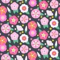 Seamless pattern with beautiful bindweeds