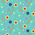 Seamless pattern with beautiful flowers