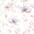 Seamless pattern with beautiful flowers. Watercolor illustration. Royalty Free Stock Photo