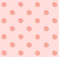 Seamless pattern with beautiful gentle flowers on pastel pink background. Trendy Living Coral colour