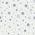 Seamless pattern with beautiful gray flowers