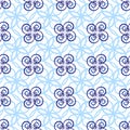 Seamless pattern of beautiful light blue curly lines