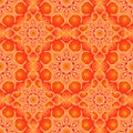 Seamless pattern with beautiful Mandalas in peach colors. Vector illustration Royalty Free Stock Photo