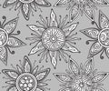 Seamless pattern with beautiful ornate suns