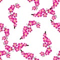 Seamless pattern with beautiful sacura spring cherry