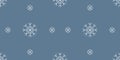 Seamless pattern with beautiful snowflakes on gray background, flat vector Royalty Free Stock Photo