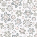 Seamless pattern with beautiful snowflakes