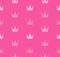 Seamless pattern of beauty queen. Pink glamorous pattern with crowns