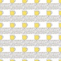 Seamless pattern with beer mug and dots on the white background. Royalty Free Stock Photo