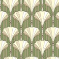 Seamless pattern with beige floral theme