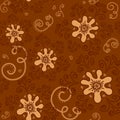 Seamless pattern beige flowers Royalty Free Stock Photo