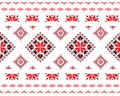 Seamless pattern in Belarusian style Repeating cross-stitch embroidered folk. seamless pattern for fabric.