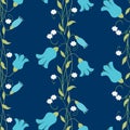 Seamless pattern of bells and daisies bunches