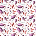 Seamless pattern of berries and branches of barberry Royalty Free Stock Photo