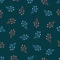 Seamless pattern with berry branches, Christmas background, wrapper