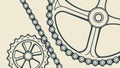 Seamless Pattern of Bicycle Gears and Chain Components, vector design Generative AI Royalty Free Stock Photo