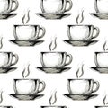Pattern with big ceramic cup Royalty Free Stock Photo