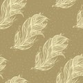 Seamless pattern with big feather Royalty Free Stock Photo