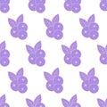 Seamless pattern with bilberry in pastel color. Icon blueberries in white background. Summer background with wild berries