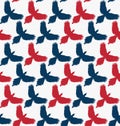 Seamless pattern, bird contour with spread wings, front view. Freedom concept background