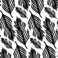 Seamless pattern with a bird feathe