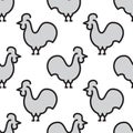 seamless pattern bird rooster