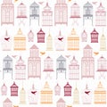 Seamless pattern with birdcage.