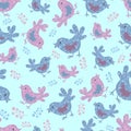 Seamless pattern with birds