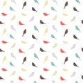 Seamless pattern with birds. Geometric style.