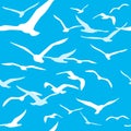 Seamless pattern with birds silhouettes