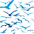 Seamless pattern with birds silhouettes