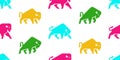 Seamless pattern with Bisons