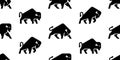 Seamless pattern with Bisons