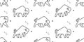 Seamless pattern with Bisons