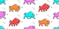 Seamless pattern with Bisons