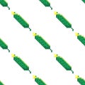 Seamless pattern with 8 bit pixel cucumber on a white background. Vector illustration. Old school computer graphic style