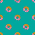 Seamless pattern bitten donuts