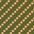 Seamless pattern with bitter golden onion on green background. Summer farm vegitables. Natural fresh bright bunch of