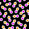 Seamless pattern on a black background with a keychain eternal pupyrka.