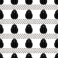 Seamless pattern with black backpacks on the white background. Royalty Free Stock Photo