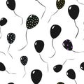 Seamless pattern of black ballons vector illustration Royalty Free Stock Photo