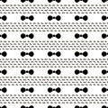 Seamless pattern with black bow tie on the white background Royalty Free Stock Photo