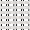 Seamless pattern with black bow tie on the white background . Royalty Free Stock Photo